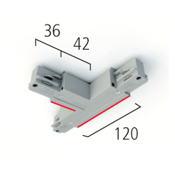 Eutrac 3-Phasen Aufbauschiene T-Verbinder, Bild 1