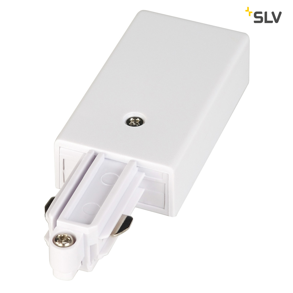 SLV Einspeiser für 1-Phasen-Stromschiene weiß links 143031