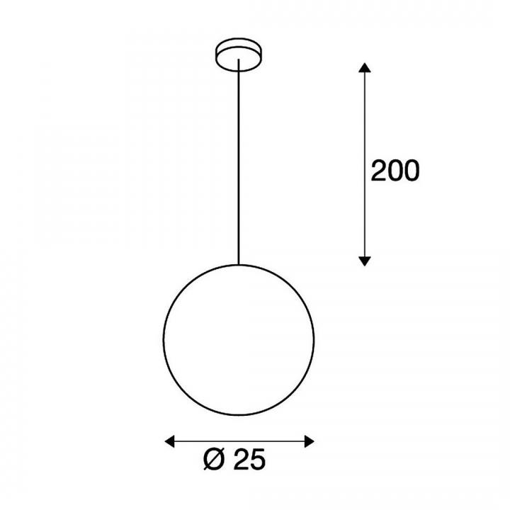 Rotoball 25 für Innen, Maßzeichnung