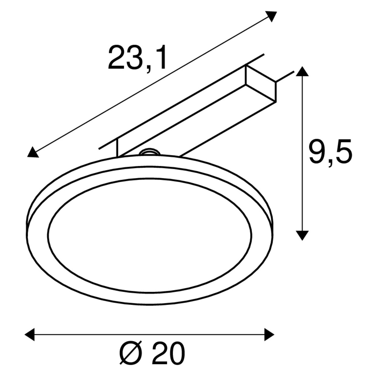 technische Zeichnung Panel Track rund