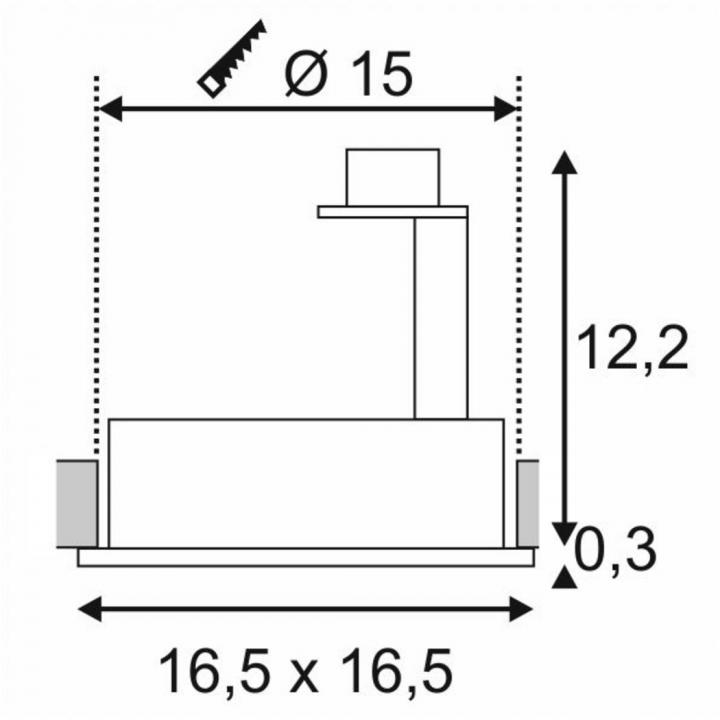 New Tria 1 QPAR111, quadratisch, schwarz
