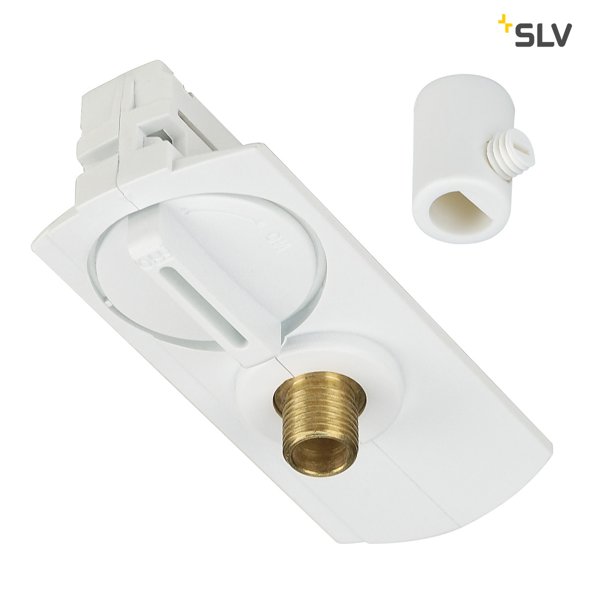 SLV Pendelleuchtenadapter 143121 für die 1-Phasen-Aufbauschiene in weiß