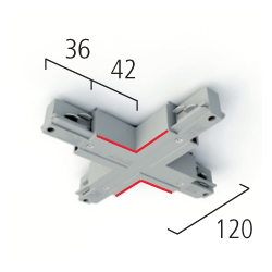 LTS Professional 3-Phasen-Schiene X-Verbinder