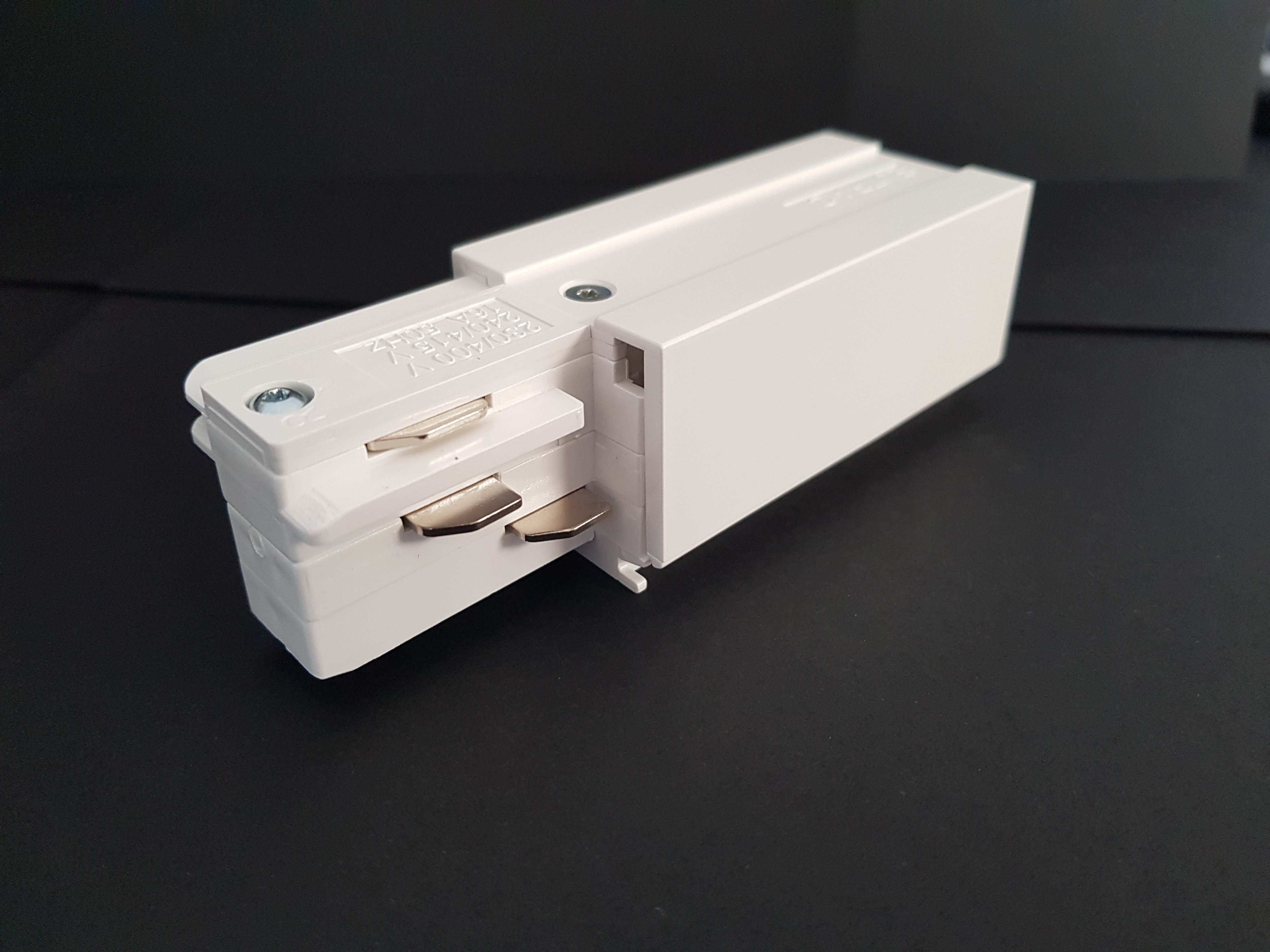 Eutrac Einspeiser für 3-Phasen Aufbau, weiß, Erdung rechts