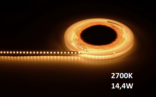 Extro LED Strip, >90RA, 5m, 24V, 120LEDs/m, 2700K