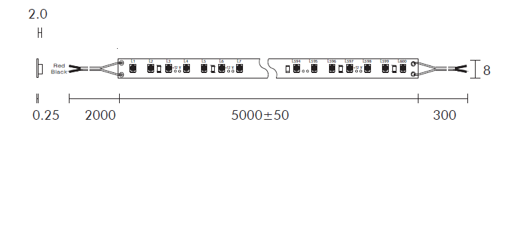 LupaReel LED Strip Color, 5m, 24V, 120LED/m, 9,6W