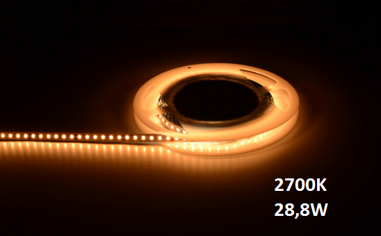 Extro LED Strip, >90RA, 5m, 24V, 120LEDs/m, 2700K