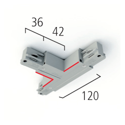 Eutrac 3-Phasen Aufbauschiene T-Verbinder, Bild 1