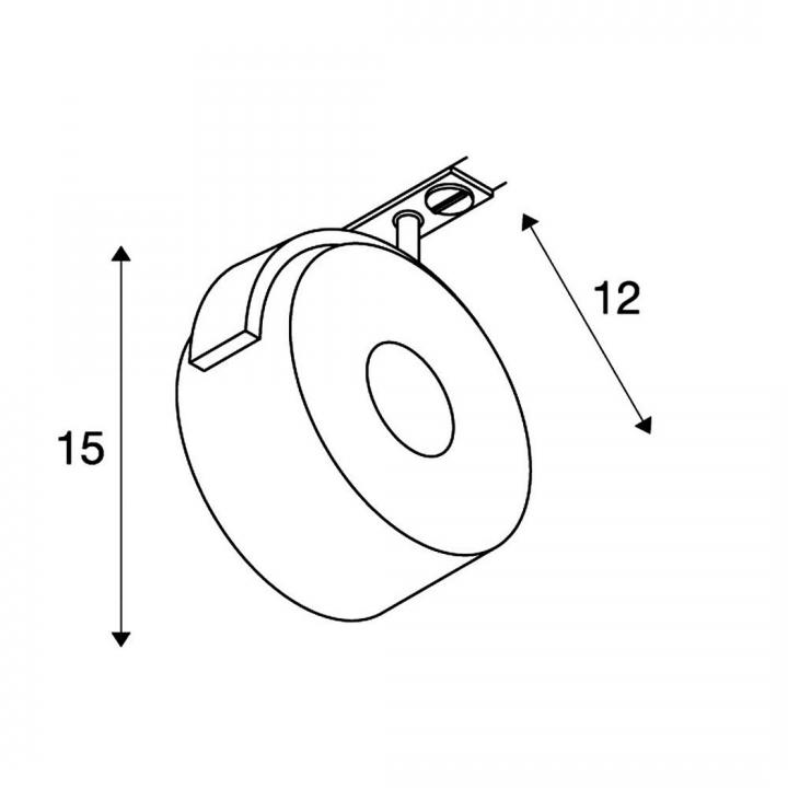 Kalu Track LED Disk für 1-Phasen, technische Zeichnung
