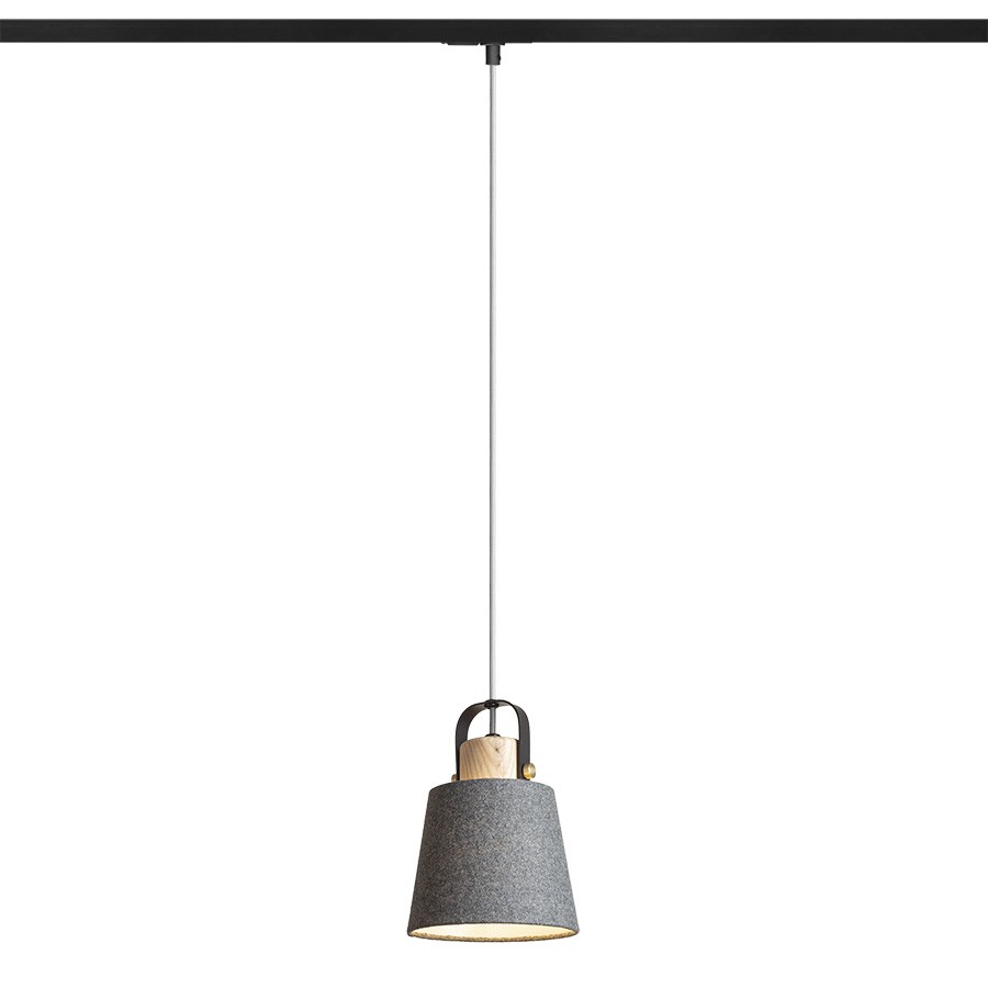 CHOUPETTE Pendelleuchte schwarzgrau Textilien/Holz 230V E27 15W 02