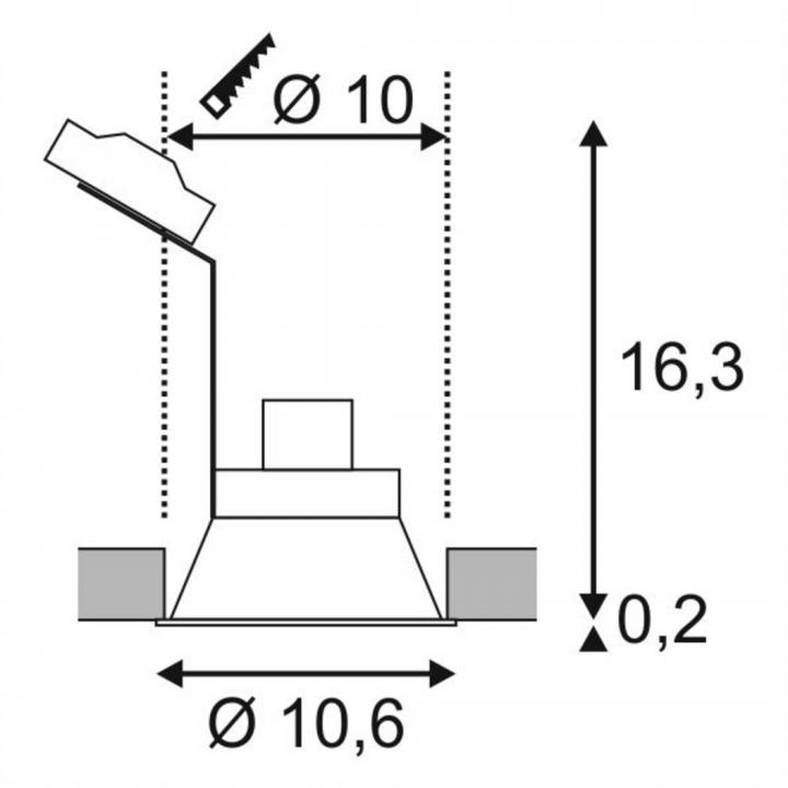 Horn-0 QPAR51, starr, weiß