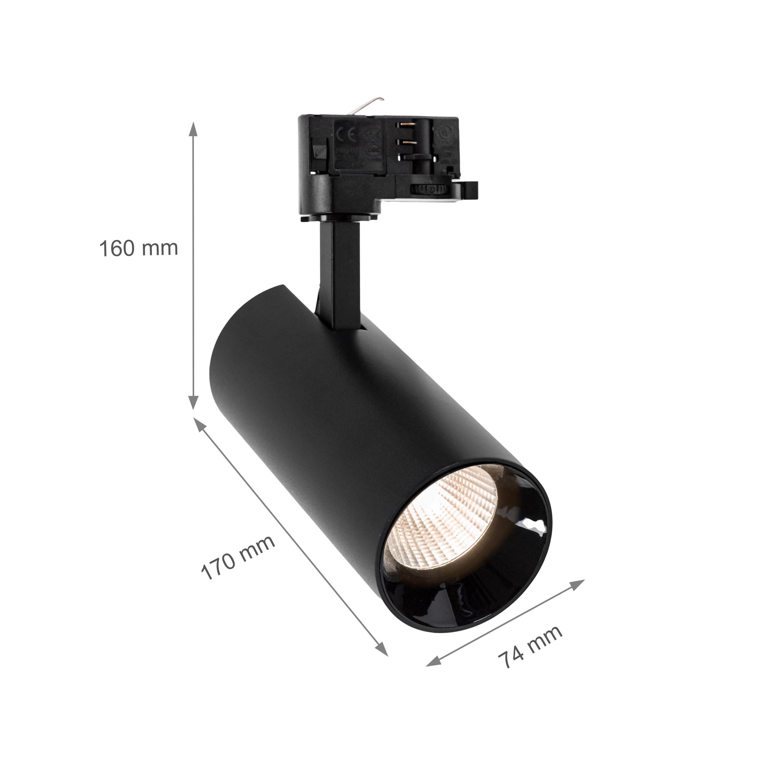Andromeda Tracklight 3-Phasen-Strahler, schwarz