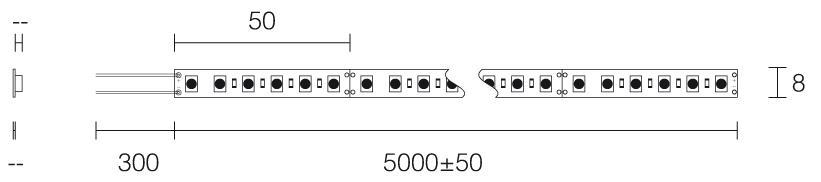 Extro LED Strip Color, 28,8W, 24V, 5m, 120LEDs/m