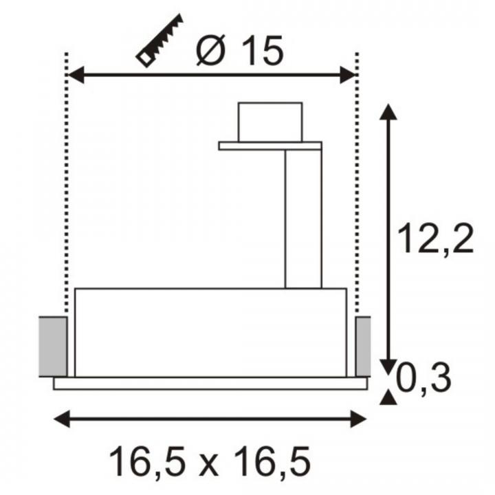 New Tria 1 QPAR111, quadratisch, alu gebürstet