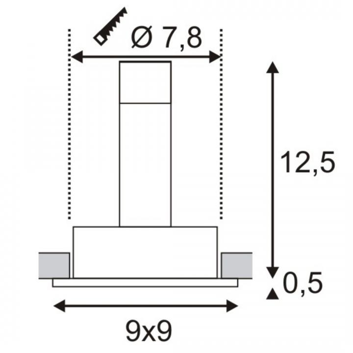 New Tria 1 QPAR51 quadratisch,alu gebürstet