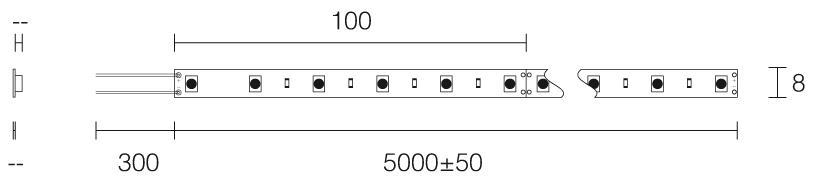 Extro LED Strips Color, 14,4W, 5m, 24V, 60LEDs/m, blau