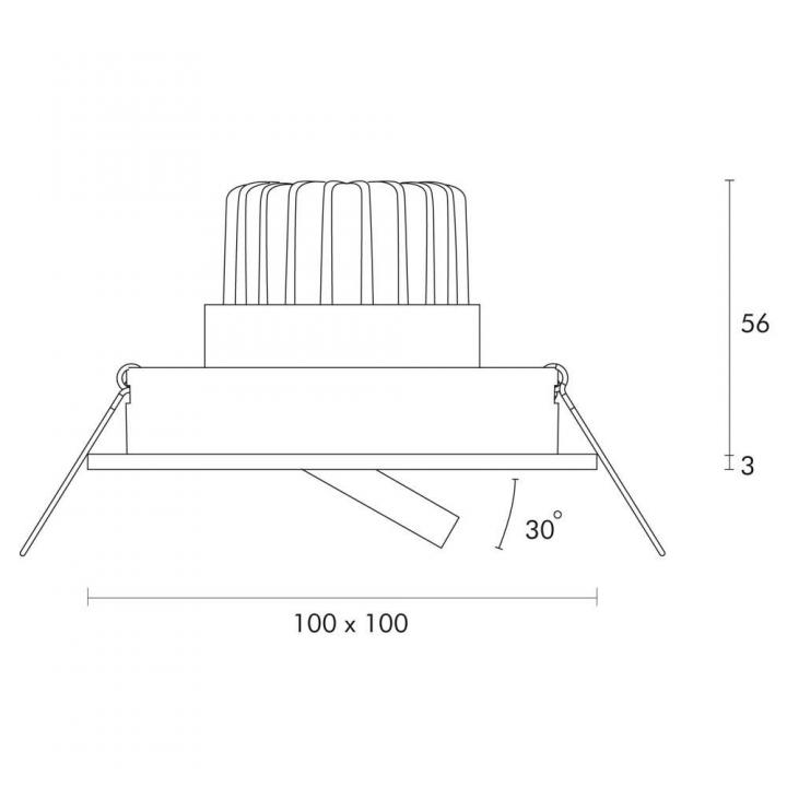 Squadara LED deep turn/tiltable, weiß