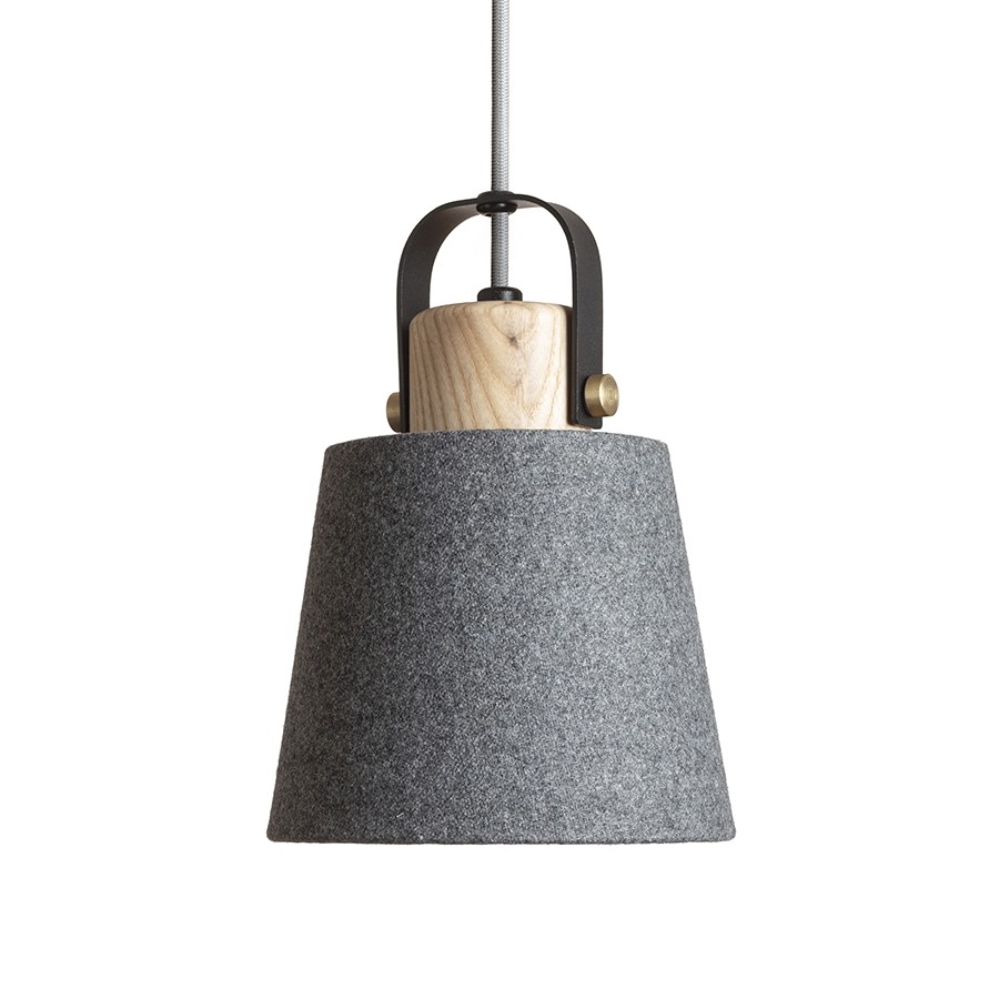 CHOUPETTE Pendelleuchte für 3-Ph-Schiene schwarzgrau Textilien/Holz 230V E27 15W 01