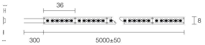 Extro LED Strip, 5, 24V, 168LEDs/m, 20,2W