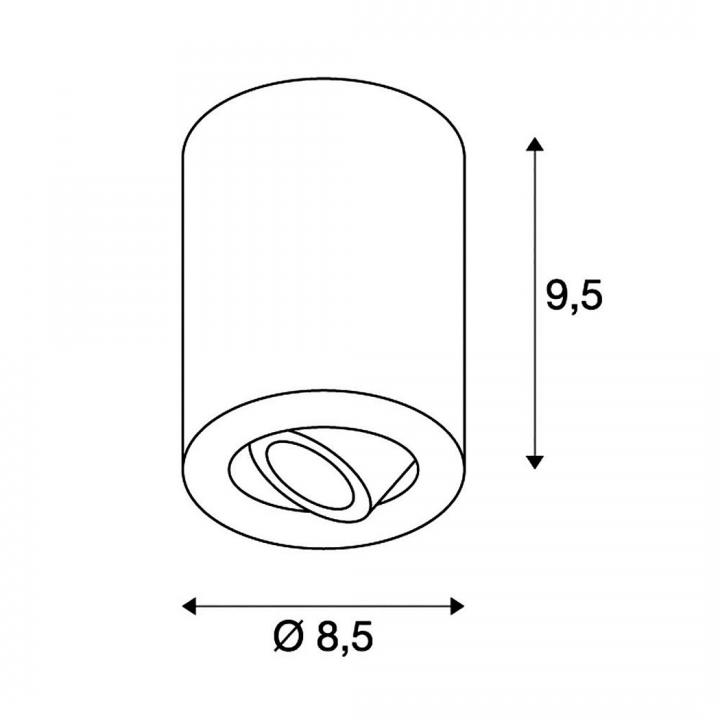 Triledo round Leuchte, aluminium gebürstet