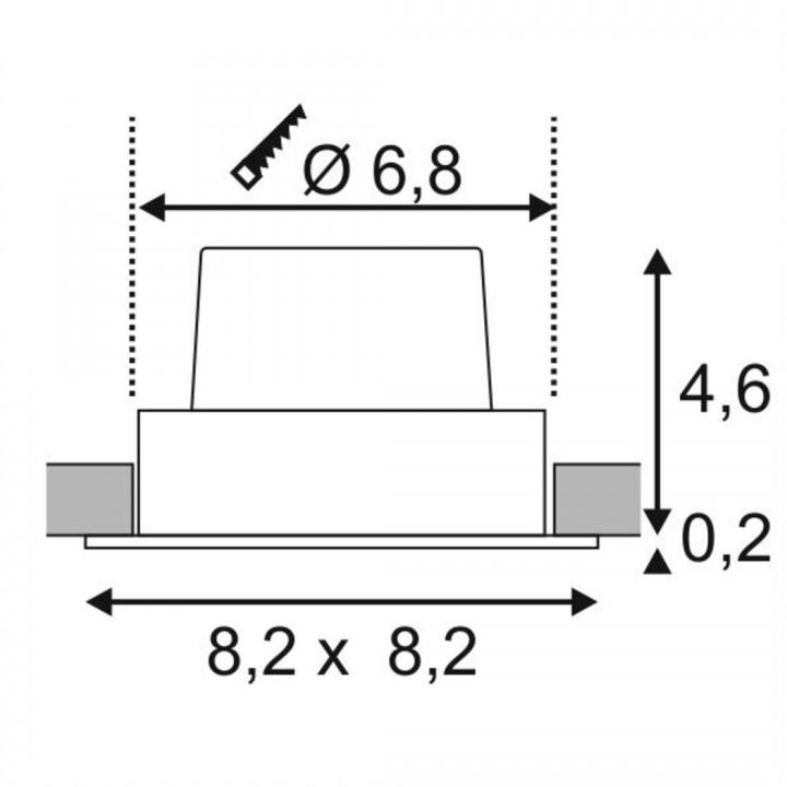 New Tria 68 LED quadratisch, weiß matt