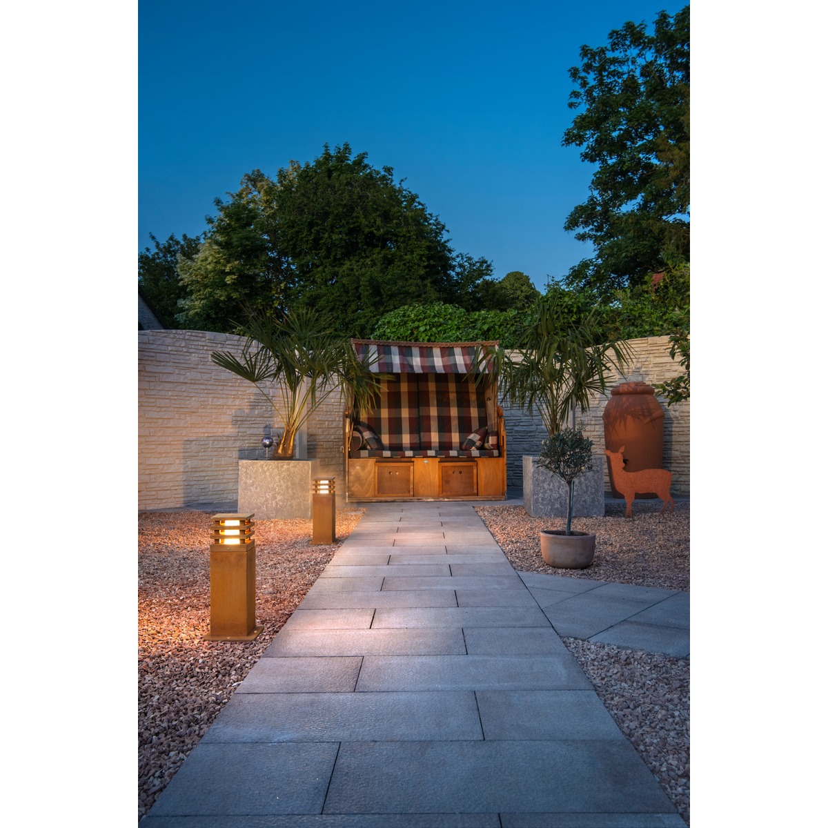 Rusty square LED 40cm Leuchte, Bild 1