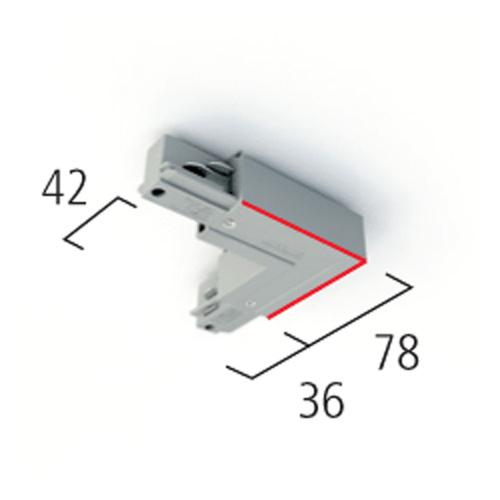 L-Verbinder Eutrac 3 PH Aufbauschiene, Erde aussen