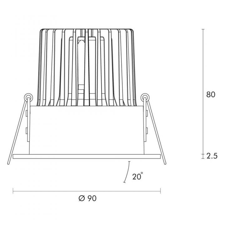 Dark LED oval tiltable, weiß