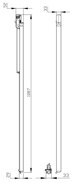 Linear 100 II Flächenstrahler für 3-Phasen, technische Zeichnung
